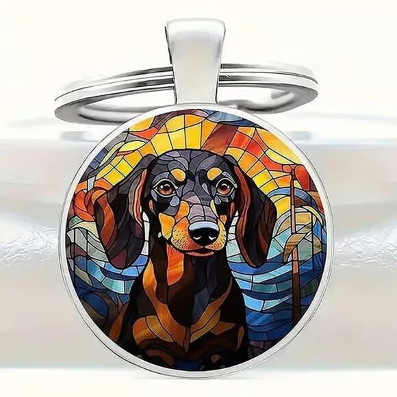 Stainless Steel DACHSHUND Dog Keyring Keychain Accessory - Picture 1 of 3